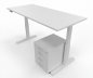 Preview: Büromöbel Set RMK1 Schreibtisch elektrisch mit Rollcontainer Gestell Weiß Tischplatte und Rollcontainer weiß