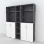 Preview: Büro Schrankwand VH95 Grafit-Weiss