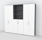Preview: Büro Schrankwand VH98 Grafit-Weiss