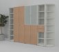 Preview: Büro Schrankwand 521 Weiss-Buche