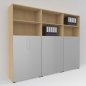 Preview: Büro-Schrankwand Basis K10 Ahorn-Silber
