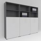 Preview: Büro-Schrankwand Basis K10 Grafit-Weiss