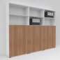 Preview: Büro-Schrankwand Basis K10 Weiss-Nussbaum