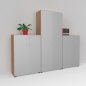 Preview: Büro Schrankwand Basis 2 Nussbaum-Silber