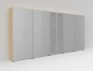 Preview: Büro-Schrankwand Basis K8 Ahorn-Silber