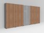 Preview: Büro-Schrankwand Basis K8 Grafit-Nussbaum