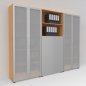 Preview: Büro Schrankwand Basis K9 Buche-Silber