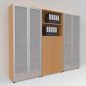 Preview: Büro Schrankwand Basis K9 Buche