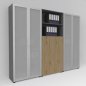 Preview: Büro Schrankwand Basis K9 Grafit-Asteiche