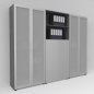 Preview: Büro Schrankwand Basis K9 Grafit-Silber