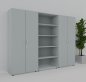 Preview: Büroschrankwand 240 cm breit  M58 Lichtgrau