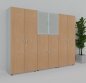 Preview: Büroschrankwand M59 240 cm breit Lichtgrau-Buche