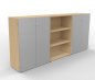 Preview: Büro-Schrankwand Master K6 Ahorn-Silber
