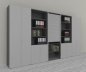 Preview: Büro Schrankwand Master K7 2 Schränke, 2 Kombischränke und 1 Rollladenschrank Höhe 215,6 cm Dekor Grafit Lichtgrau