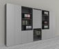 Preview: Büro Schrankwand Master K7 2 Schränke, 2 Kombischränke und 1 Rollladenschrank Höhe 215,6 cm Dekor Grafit Silber