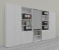 Preview: Büro Schrankwand Master K7 2 Schränke, 2 Kombischränke und 1 Rollladenschrank Höhe 215,6 cm Dekor Weiß