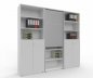 Preview: Büro Schrankwand Master M8 240 cm 215,6 cm hoch 2 Kombischränke und 1 Rollladenschrank Dekor Weiß