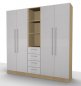 Preview: Büro Schrankwand Multi 3 200 cm breit Ahorn/Silber