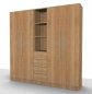 Preview: Büro Schrankwand Multi 3 200 cm breit Nussbaum