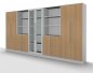 Preview: Büro Schrankwand Multi 7 Weiss/Eiche