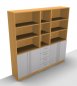 Preview: Büro Schrankwand Multi 2 200 cm breit Buche/Silber