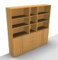 Preview: Büro Schrankwand Multi 2 200 cm breit Buche