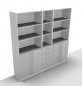 Preview: Büro Schrankwand Multi 2 200 cm breit Weiss/Silber
