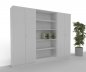 Preview: Büro Schrankwand 260 cm breit Klassik 15 Weiss
