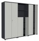 Preview: Schrankwand TEN K1 240 cm breit onyxgrau/Weiss