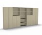 Preview: Schrankwand TEN K4 400 cm breit mit Metallsockel Dekor Ahorn