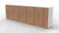 Preview: Büroschrankwand VH1 Sideboard 3teilig 2 Ordnerhöhen Weiss-Nussbaum