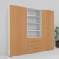 Preview: Büro Schrankwand VH12 240 cm Weiss-Buche