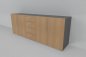 Preview: Büroschrankwand VH2 Sideboard Grafit-Eiche