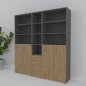 Preview: Büroschrankwand VH5 200 cm breit 215,6 cm hoch Grafit-Asteiche
