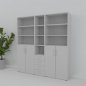 Preview: Büroschrankwand VH5 200 cm breit 215,6 cm hoch Lichtgrau