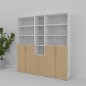 Preview: Büroschrankwand VH5 200 cm breit 215,6 cm hoch Weiss-Ahorn