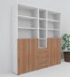 Preview: Büro Schrankwand VH10 240 cm breit Weiss-Nussbaum