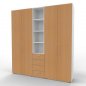 Preview: Büroschrankwand VH6 200 cm breit 215,6 cm hoch Weiß-Buche