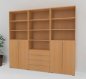 Preview: Büro Schrankwand VH90 240 cm breit Buche