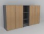 Preview: Büro Schrankwand VH91 Grafit-Eiche