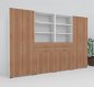 Preview: Büro Schrankwand VH92 320 cm breit Weiss-Nussbaum