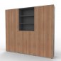 Preview: Büro Schrankwand VH98 Grafit-Nussbaum