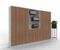 Preview: Büroschrankwand 280 cm breit K16 Weiß-Nussbaum