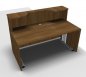 Preview: Empfangstheke Solid 160 cm mit Seitenblenden Innenansicht Nussbaum