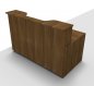 Preview: Empfangstheke Solid 160 cm mit Seitenblenden Frontansicht Nussbaum