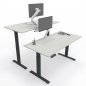 Preview: Doppelarbeitsplatz 160 x 160 cm GEL2 Gestellfarbe Anthrazit Tischplatte Weiß