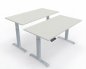 Preview: Doppelarbeitsplatz 160 x 160 cm GEL2 Gestellfarbe Silber Tischplatte Weiß