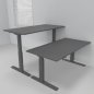 Preview: Doppelarbeitsplatz 163 x 160 cm HMK1 elektrisch höhenverstellbare Schreibtische Gestell Grafit Tischplatten Grafit