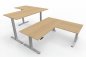 Preview: Doppelarbeitsplatz 320 x 180 cm DS2 Ahorn Gestell Silber