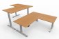 Preview: Doppelarbeitsplatz 320 x 180 cm DS2 Buche Gestell Silber